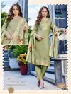 Shalimar By Blue Hills Mal Chanderi Printed Kurti With Pant Dupatta
